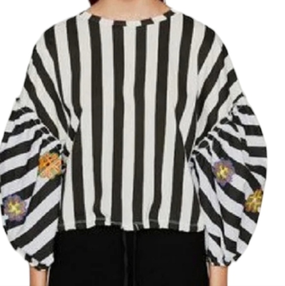 ZARA Trafaluc black and white striped top Small - Picture 5 of 16